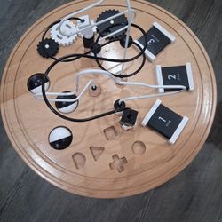 Wooden Montessori Activity Table with Gears and Shape Sorter