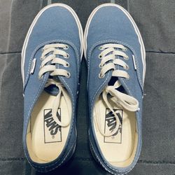 Vans Authentic Low Womens Size 6 Blue Athletic Skate Shoes Sneakers