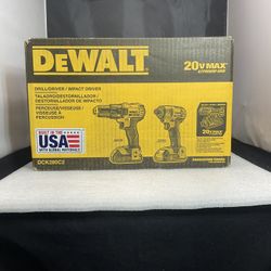 BRAND NEW IN THE BOX DEWALT 20v Max Impact Driver And Drill Combo Kit Dck280c2. 200.00 Obo 