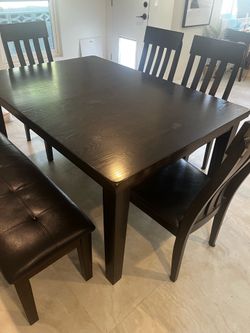 Dining table and chair/bench set