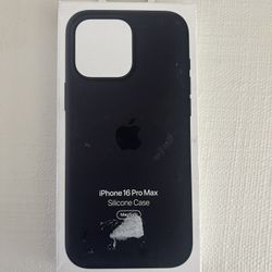 Genuine Apple iPhone 16 Pro Max MagSafe Silicone Case In Black