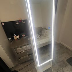 Full LED white body Mirror 