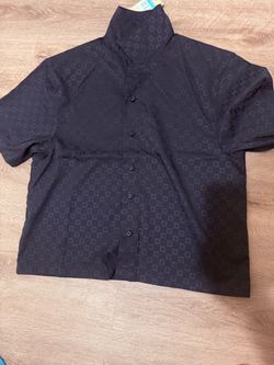 Air Jordan Essentials Monogram All-Over Print (AOP) Woven Short-Sleeve Button-Up Shirt