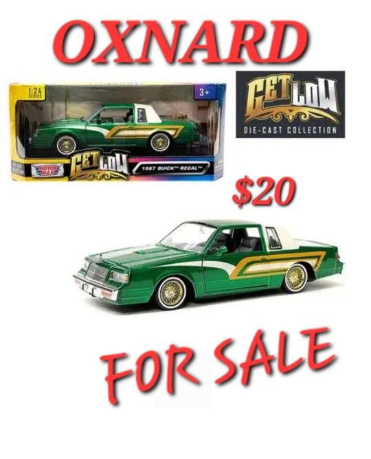 MOTORMAX GET LOW 1987 BUICK REGAL LOWRIDER 1/24 DIECAST MODEL GREEN 79023