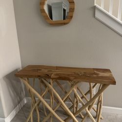 Wood Console Table With Mirror 