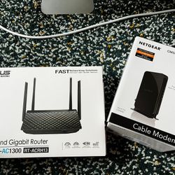 ASUS And Netgear Router and Modem Excellent