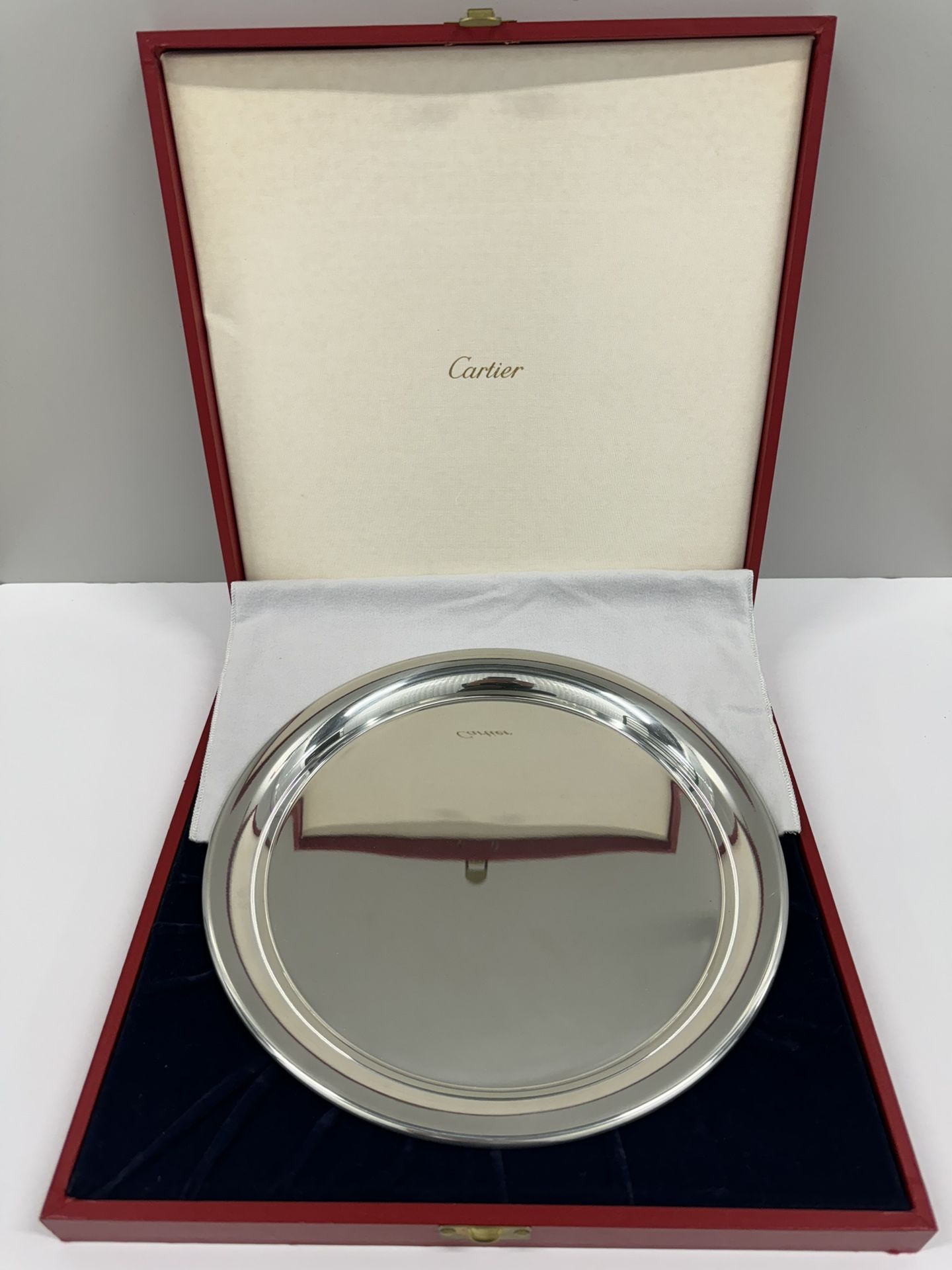 Vintage Cartier Polished Pewter Serving Tray