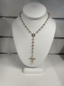 10KT Gold Rosary 16.9”