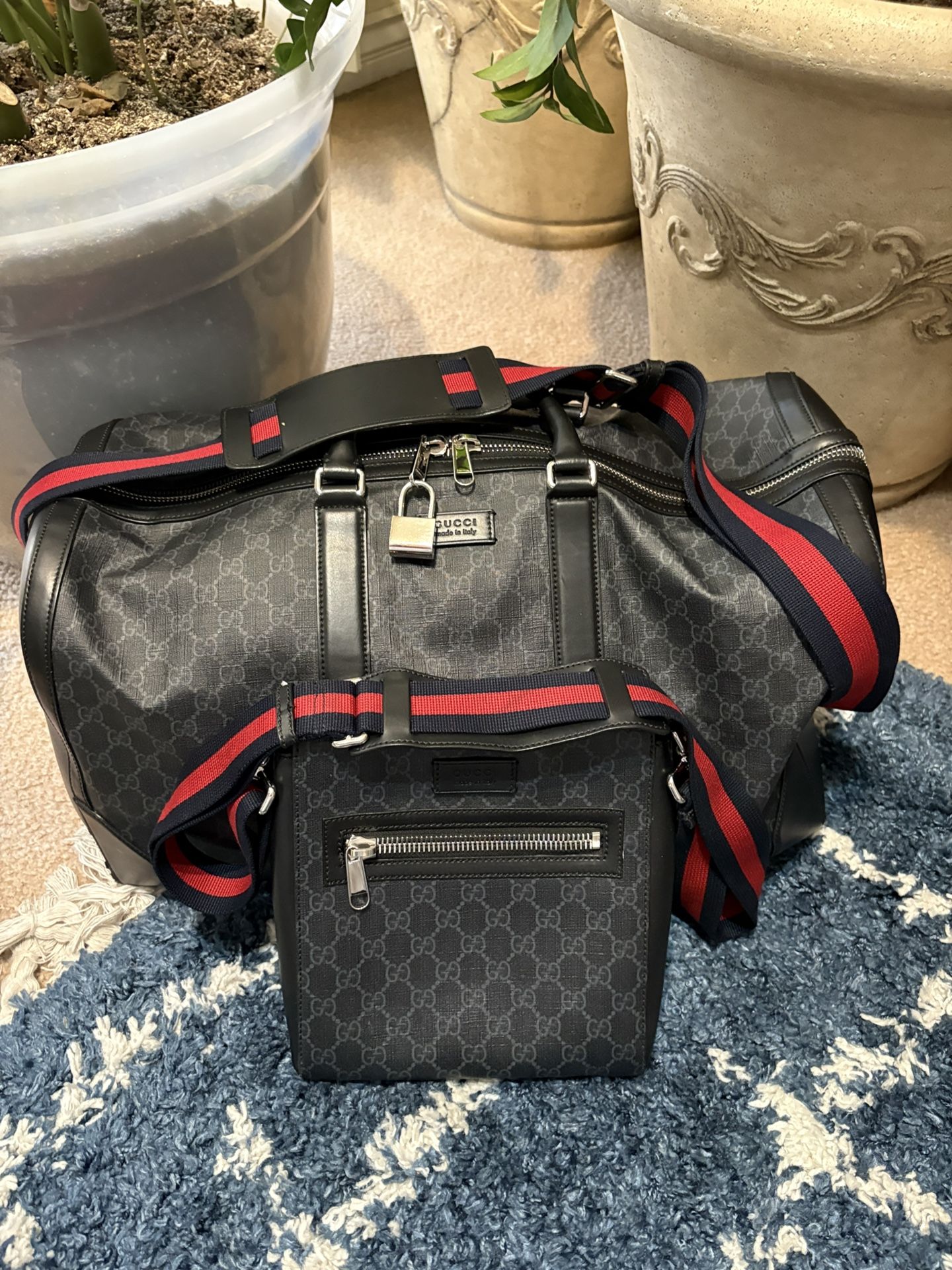Authentic Gucci Travel Bag + Crossbody Set