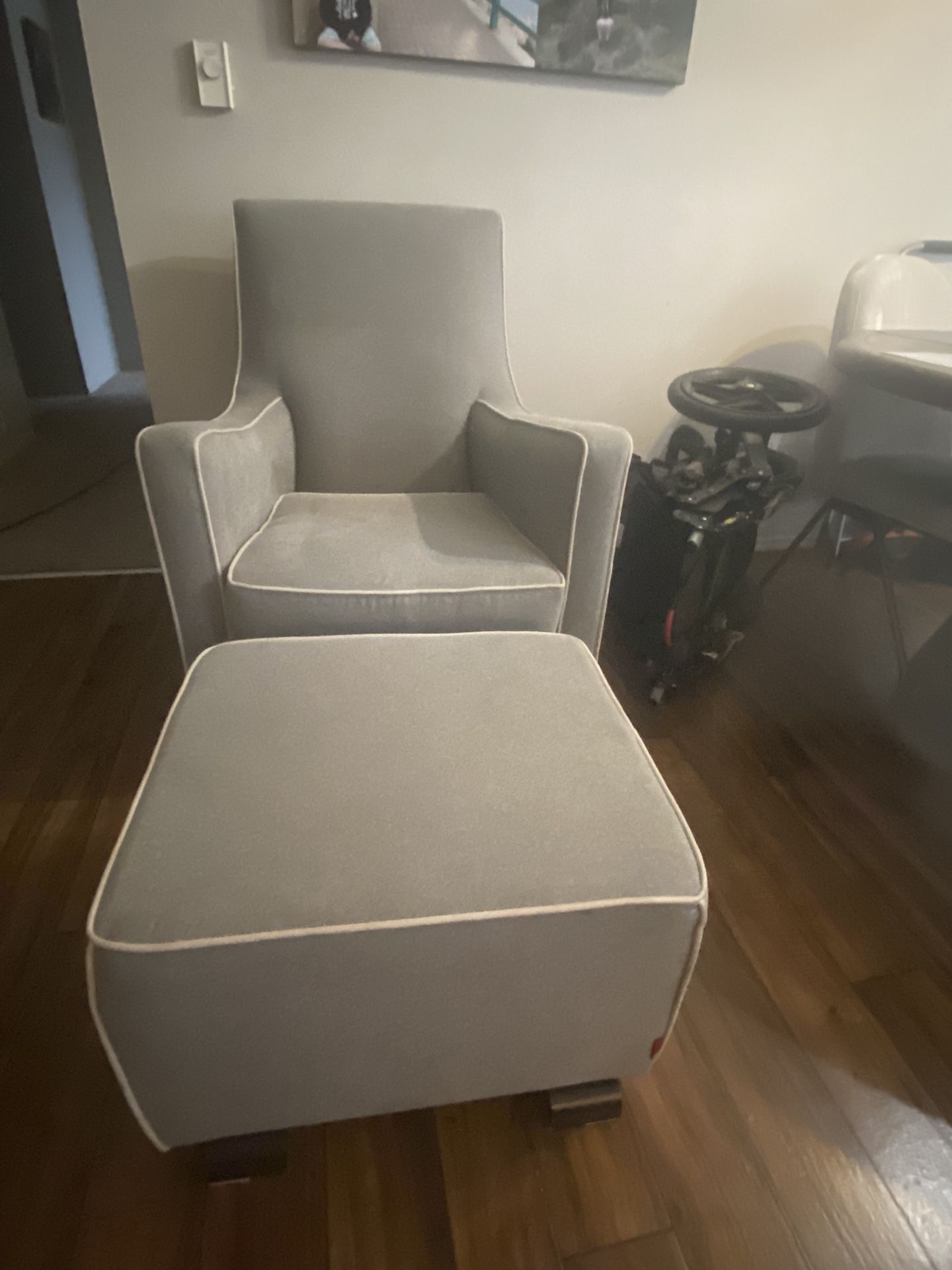 Monte Slider Chair With Ottoman (Grey)