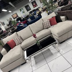Double Chaise Sectional 🔥 Beige Color 