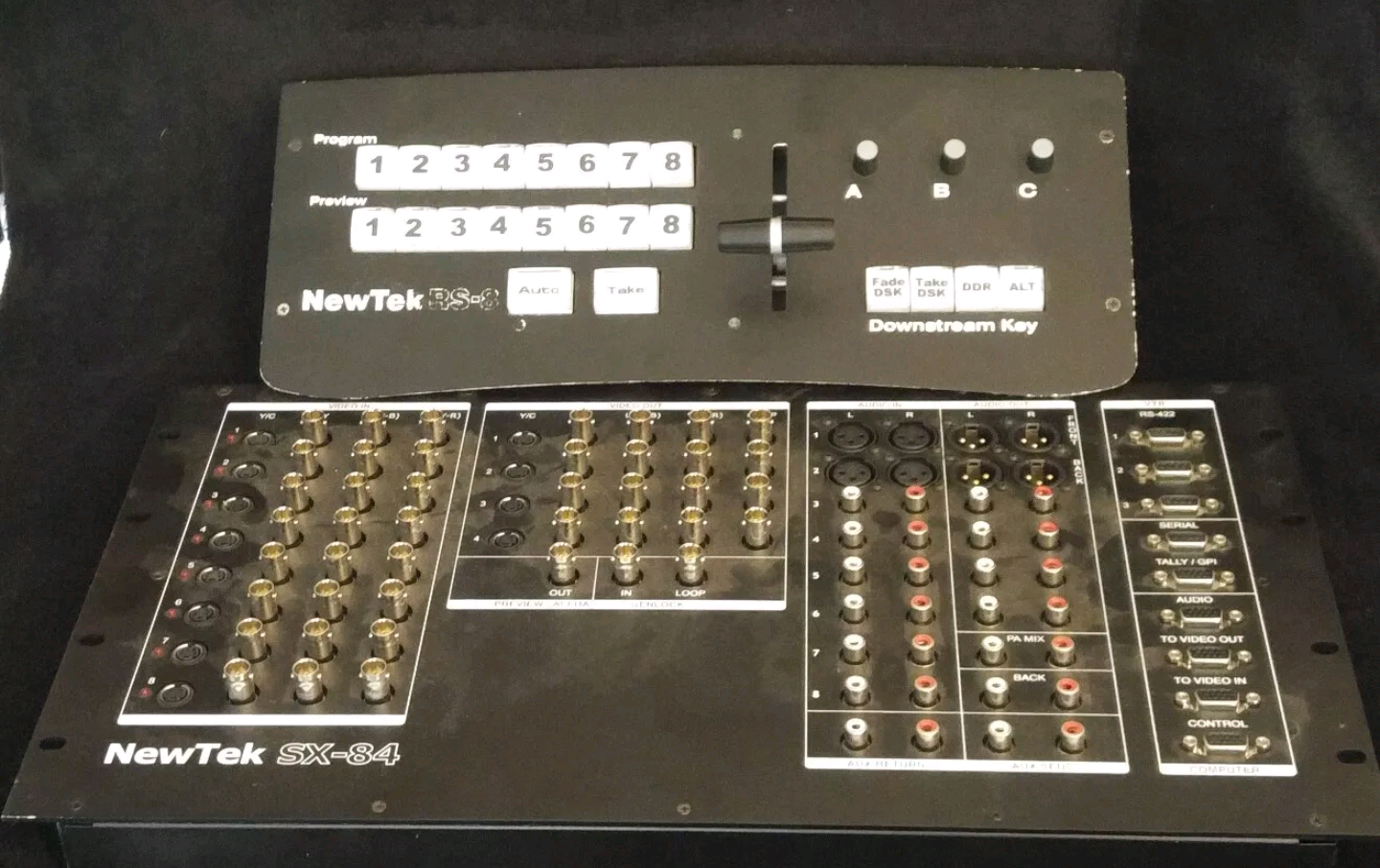 NewTek SX-84 A/V Switcher Expansion Module & RS8 control Panel **No Cables**