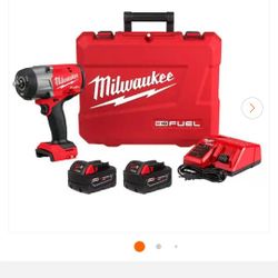 Milwaukee FUEL m18 1/2 in. Impact Wrench Kit w/ two 5.0Ah batteries,case,charger 2967-22 
