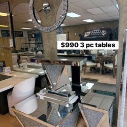 Mirror Coffee Table Set 