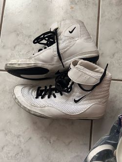 Wrestling shoes (sz 8) and headgear
