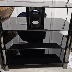 Black Glass TV Stand $120 OBO