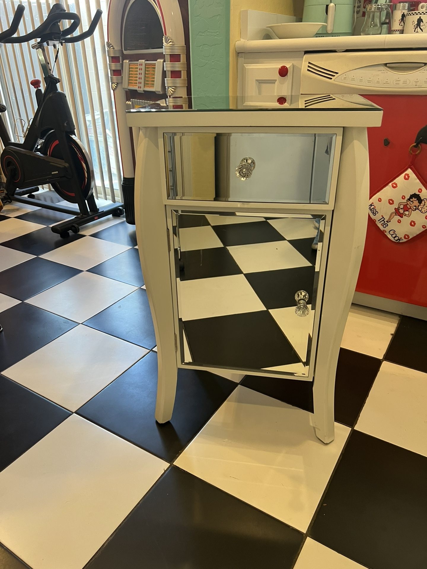 Mirror Nightstand cabinet