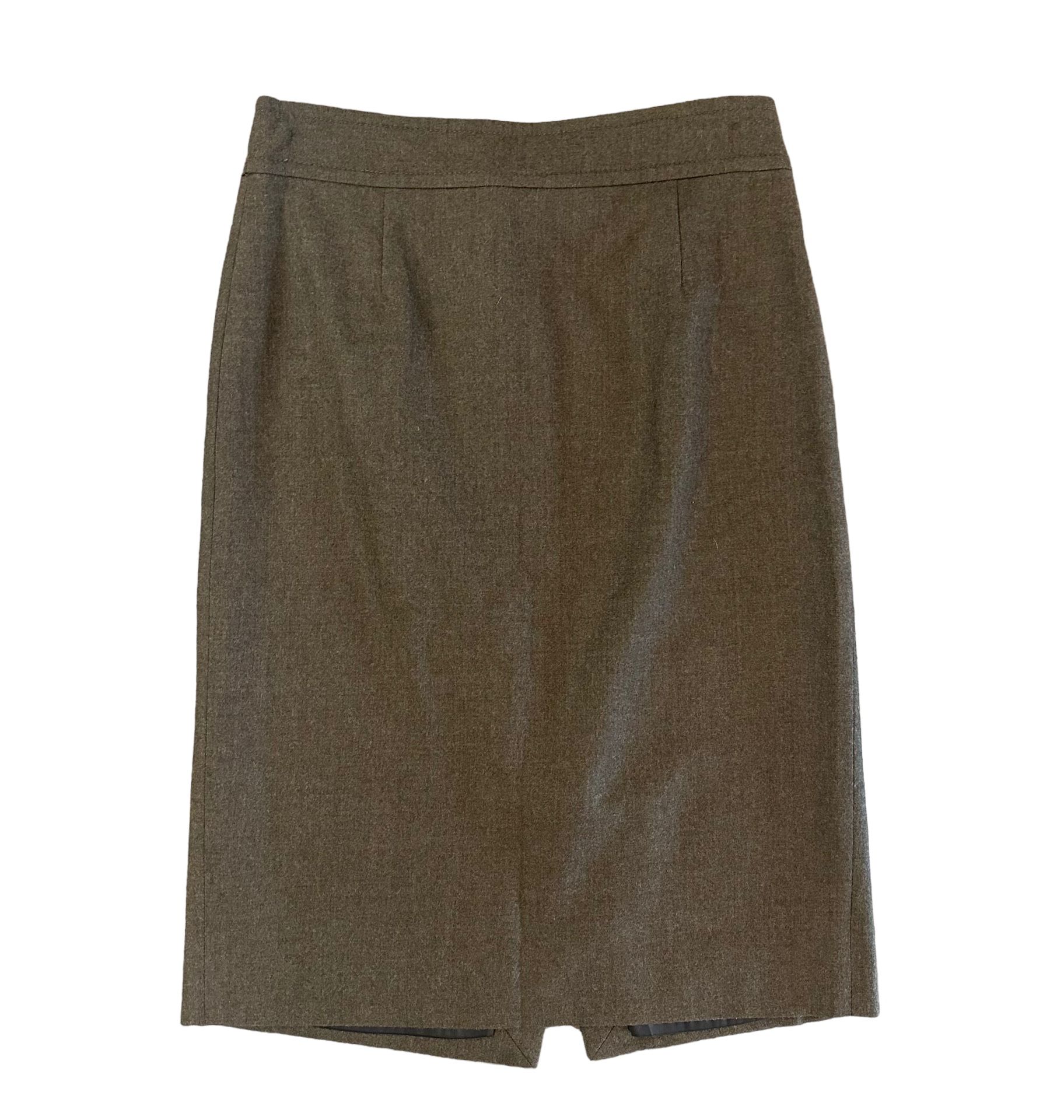 J. Crew 100% Wool Pencil Straight Skirt Brown Women’s Size 4 Lined Zip Up Back