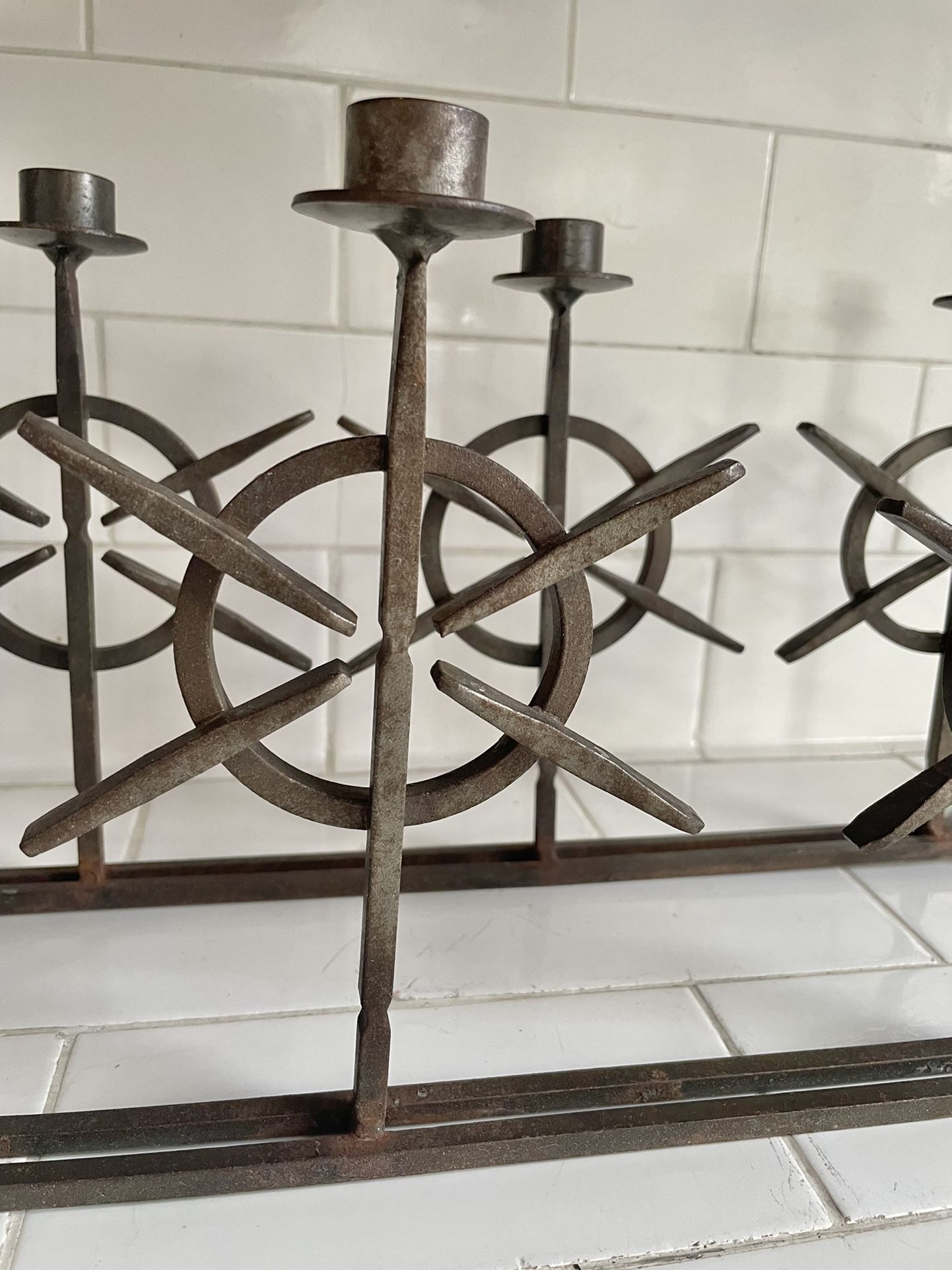 Vintage Swedish Forged Candelabras