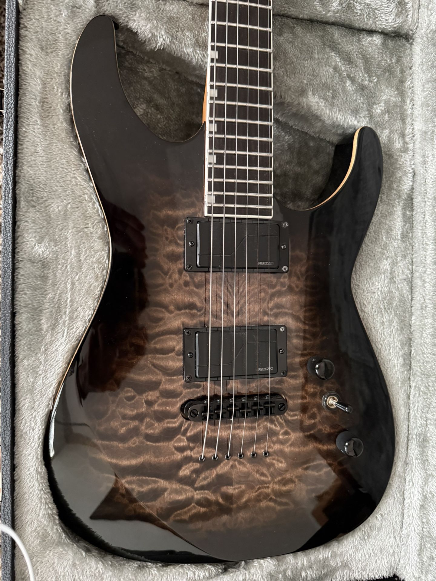 ESP JM-II Custom Electric Guitar w/ Fishman Fluence Pictures & Custom Hard Case - New