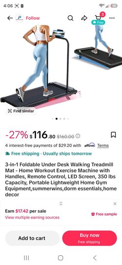 3-in-1 Foldable Under Desk Walking Treadmill