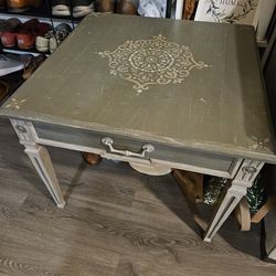 Mandala Painted Coffee Table With Drawer