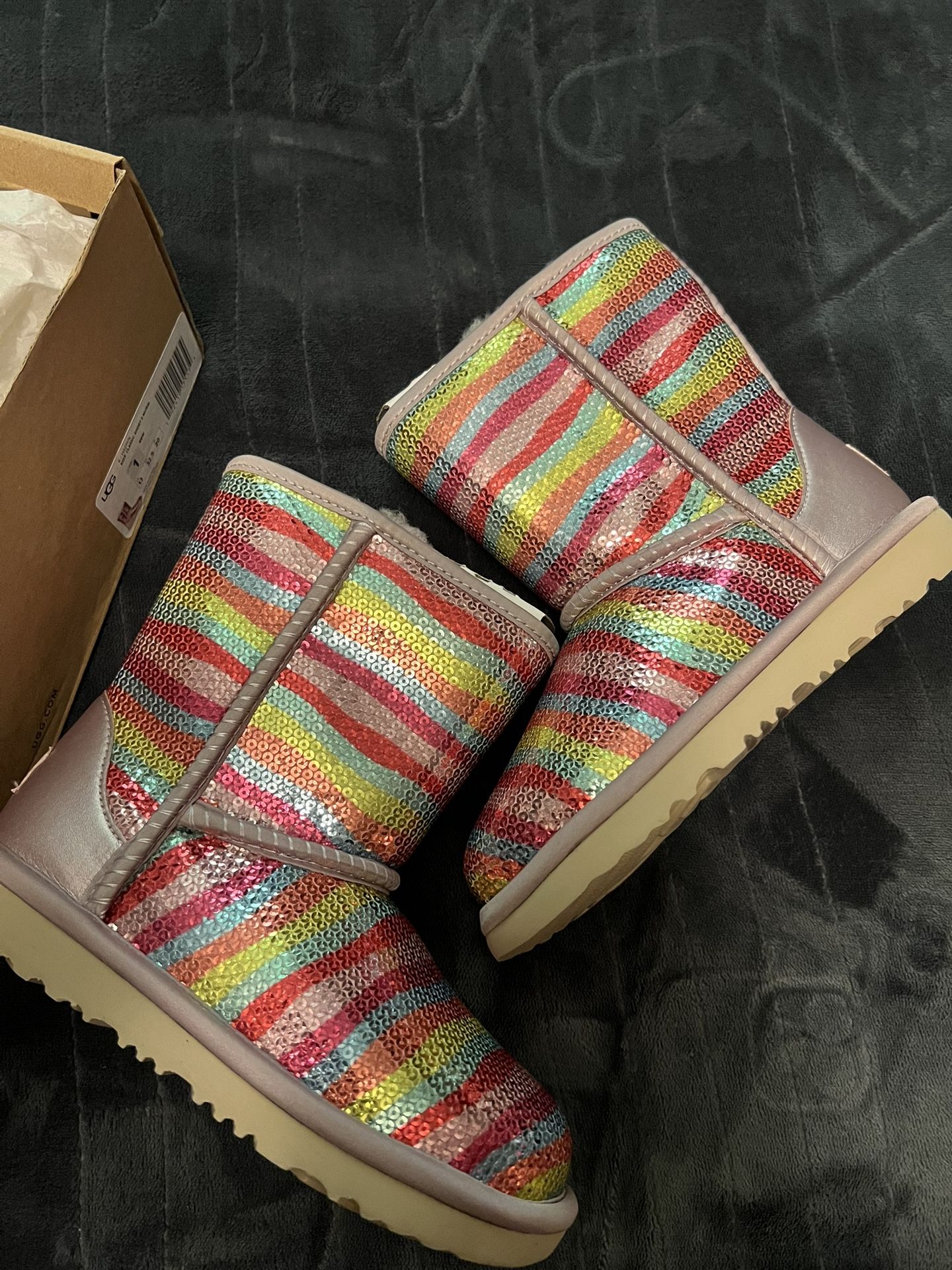 Ugg Girls Sequin Boots Sz 1