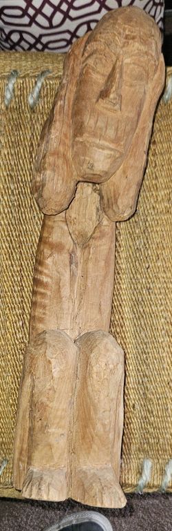 hand-carved wooden tribal art