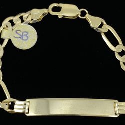 $1650 Yellow Gold ID Link Figaro Bracelet