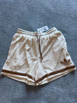adidas Originals Warp Knit Basketball Shorts Ivory Brown