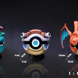 PPAP Studio Pokemon Royal Three PokeBall 1/1 Scale Resin Statue