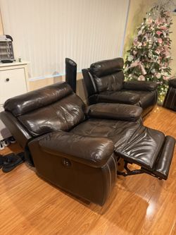 Deep Brown Reclining Sofa Set