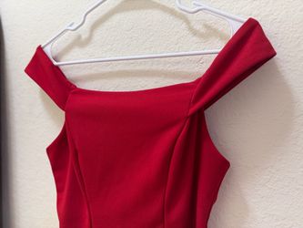 TeezeMe Red Off-Shoulder Mini Dress ❤️💄