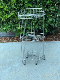 3-Tier Chrome Wire Corner Shelf Rack