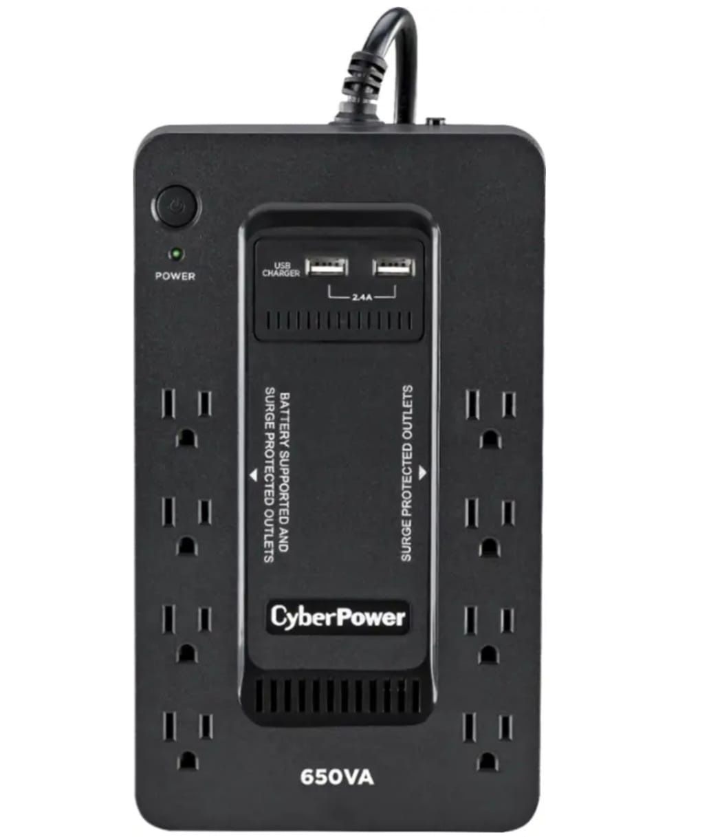 Premium Deluxe CyberPower - 650VA Battery Back-Up System - Black