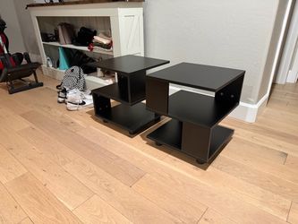 Black Multi-Level End Table Set