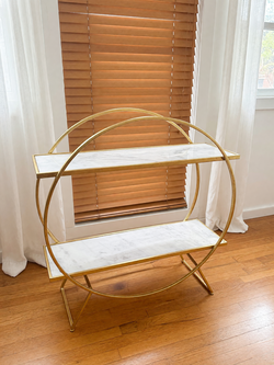 New Console Table with Marble Top and Satin Gold Trim - Los Angeles, CA