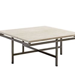 Hammary East Park Collection Travertine Marble Modern Coffee Table 