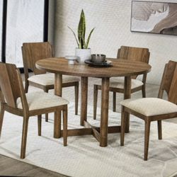 Crestmore Walnut Dining Table 5 Piece