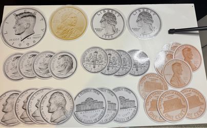 Laminated coin cut outs