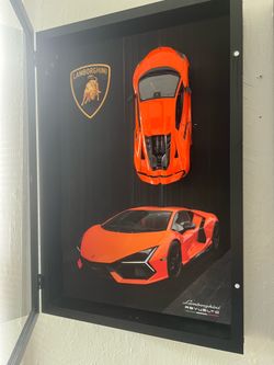 Unique Father’s Day Gift – Lamborghini Revuelto 3D Shadow Box with Magnetic Removable Diecast Car