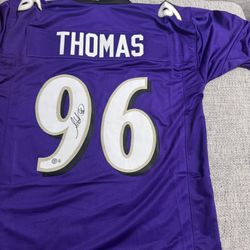 Adalius Thomas Signed Autograph Custom Jersey - Beckett Coa - Baltimore Ravens