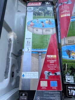 Brand new Coleman Steel Pro MAX 14 ft. x 33 in. round above-ground swimming pool.