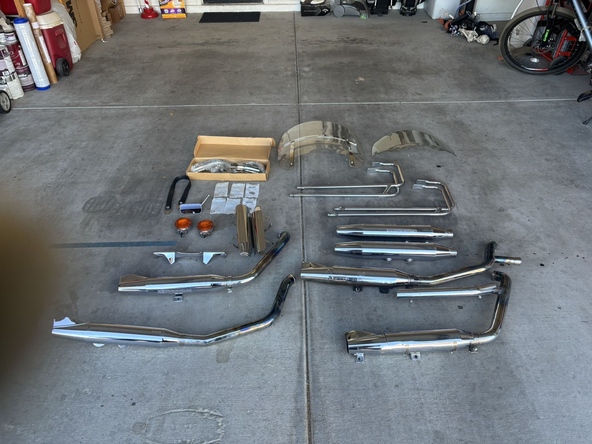 Harley Davidson, Parts Lot Exhaust, Windscreens, Mufflers, And More