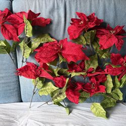 Artificial Foliage Poinsettia Stems