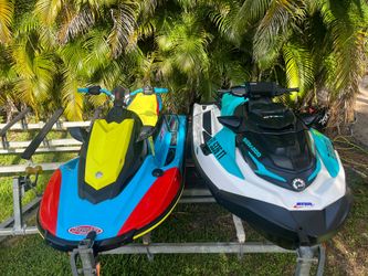 PAIR 24’ Sea-Doo 170 GTX & 23’ Yamaha Jet Blaster Jet skies low hours with trailer. Title & registration. New SONY & JBL sound system. Cover. Ready fo