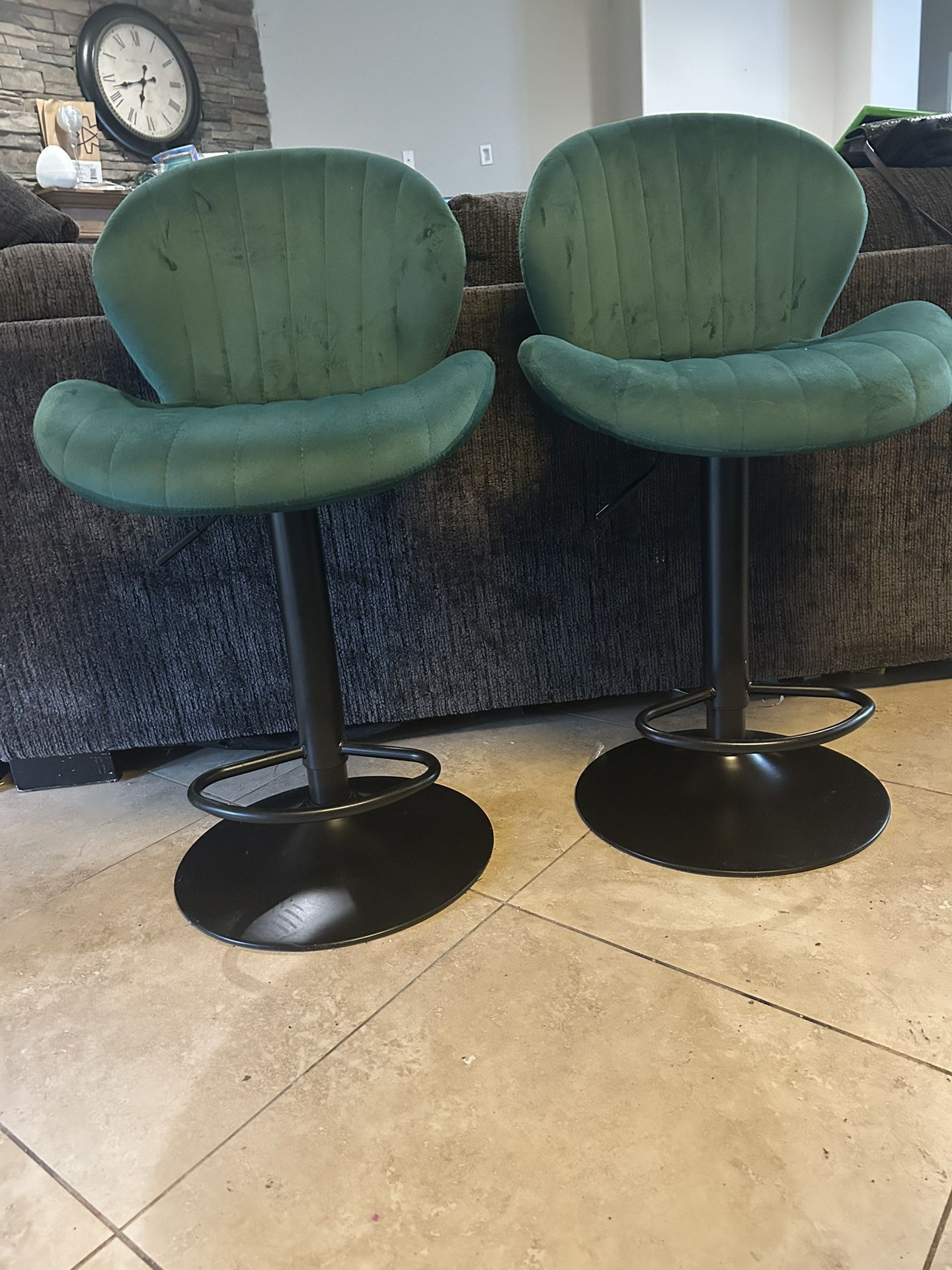 Green bar stools Set