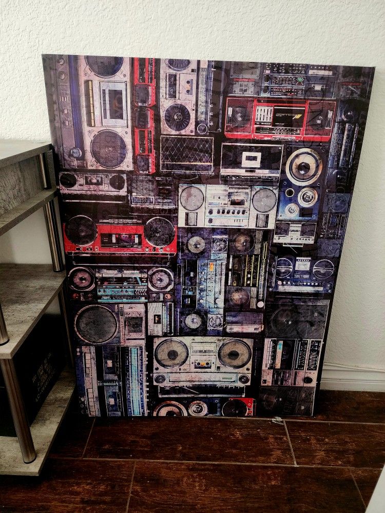 Canvas Boom Box Wall Art
