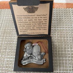 Harley Davidson 1998 Pewter Holiday Jolly Rider Tree Ornament 