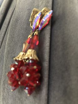 Beautiful ruby red clip on earrings for Christmas